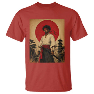 Afro American Samurai Bushido Warrior T Shirt Vintage Japanese Ukiyoe Graphic