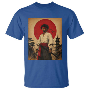 Afro American Samurai Bushido Warrior T Shirt Vintage Japanese Ukiyoe Graphic