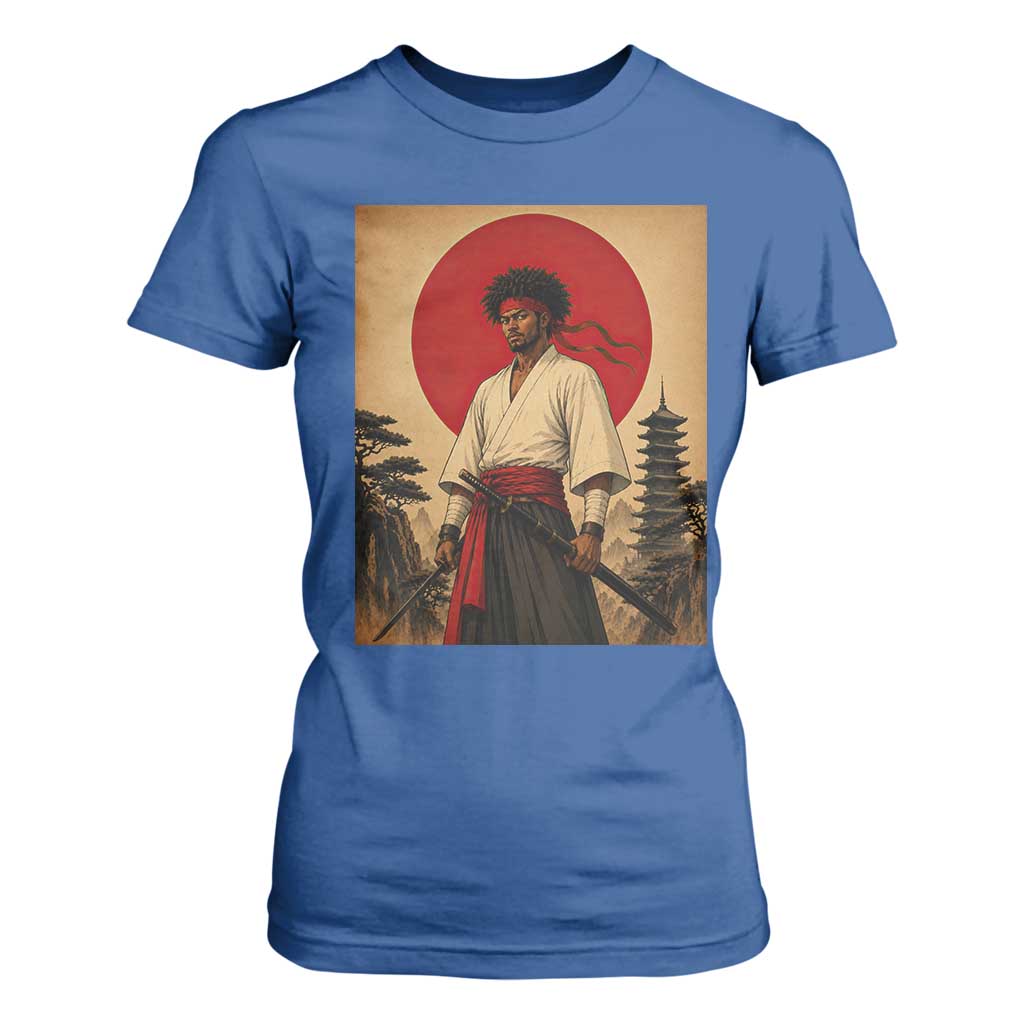 Afro American Samurai Bushido Warrior T Shirt For Women Vintage Japanese Ukiyoe Graphic