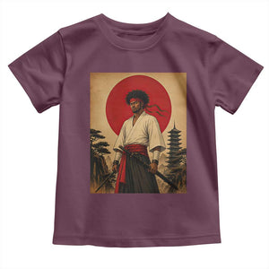 Afro American Samurai Bushido Warrior Toddler T Shirt Vintage Japanese Ukiyoe Graphic