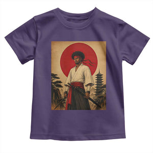 Afro American Samurai Bushido Warrior Toddler T Shirt Vintage Japanese Ukiyoe Graphic