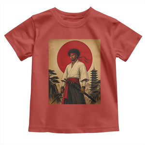 Afro American Samurai Bushido Warrior Toddler T Shirt Vintage Japanese Ukiyoe Graphic