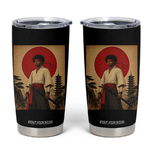 Afro American Samurai Bushido Warrior Tumbler Cup Vintage Japanese Ukiyoe Graphic