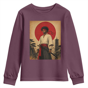 Afro American Samurai Bushido Warrior Youth Sweatshirt Vintage Japanese Ukiyoe Graphic