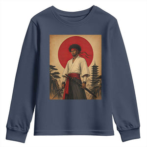 Afro American Samurai Bushido Warrior Youth Sweatshirt Vintage Japanese Ukiyoe Graphic