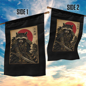 Funny Samurai Raccoon Garden Flag Vintage Japanese Ukiyoe Warrior Graphic