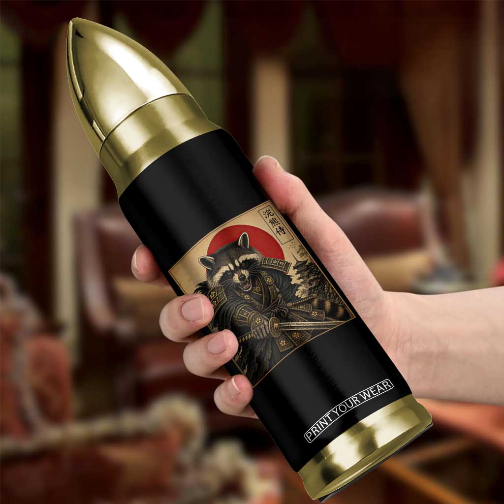 Funny Samurai Raccoon Bullet Tumbler Vintage Japanese Ukiyoe Warrior Graphic