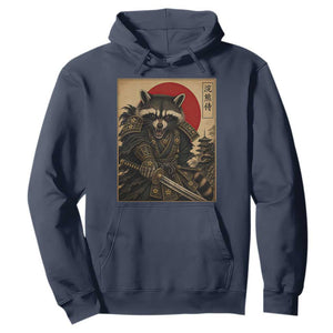 Funny Samurai Raccoon Hoodie Vintage Japanese Ukiyoe Warrior Graphic