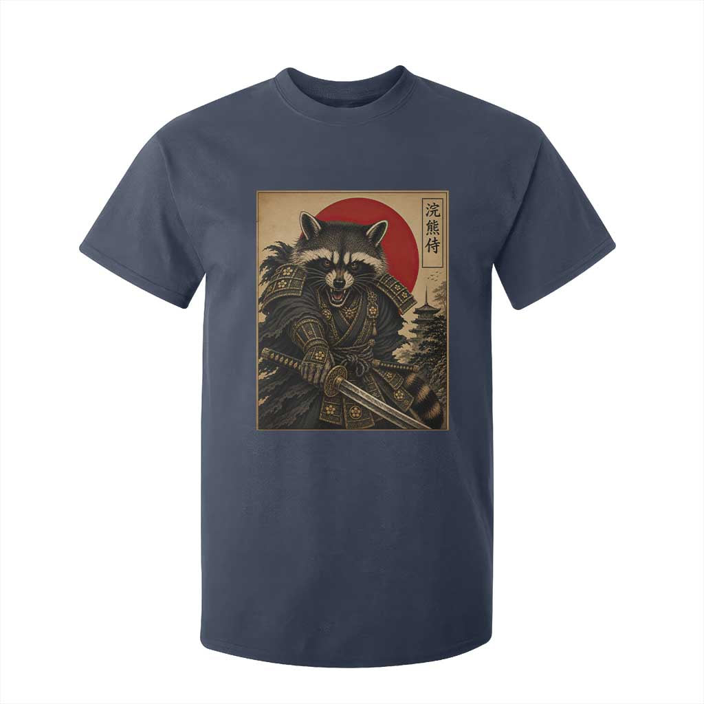 Funny Samurai Raccoon T Shirt For Kid Vintage Japanese Ukiyoe Warrior Graphic