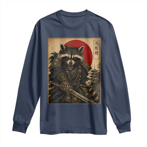 Funny Samurai Raccoon Long Sleeve Shirt Vintage Japanese Ukiyoe Warrior Graphic
