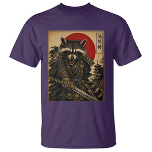 Funny Samurai Raccoon T Shirt Vintage Japanese Ukiyoe Warrior Graphic