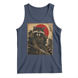 Funny Samurai Raccoon Tank Top Vintage Japanese Ukiyoe Warrior Graphic
