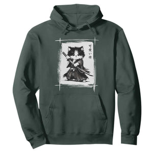 Vintage Japanese Art Samurai Cat Hoodie Sumie Kawaii Cat Lover Gift