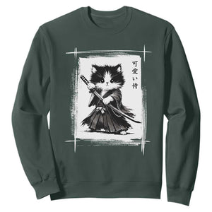 Vintage Japanese Art Samurai Cat Sweatshirt Sumie Kawaii Cat Lover Gift