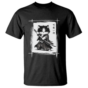 Vintage Japanese Art Samurai Cat T Shirt Sumie Kawaii Cat Lover Gift
