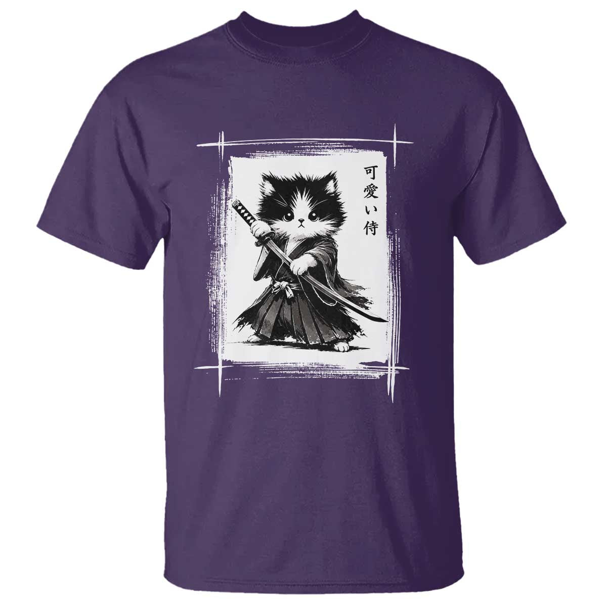 Vintage Japanese Art Samurai Cat T Shirt Sumie Kawaii Cat Lover Gift