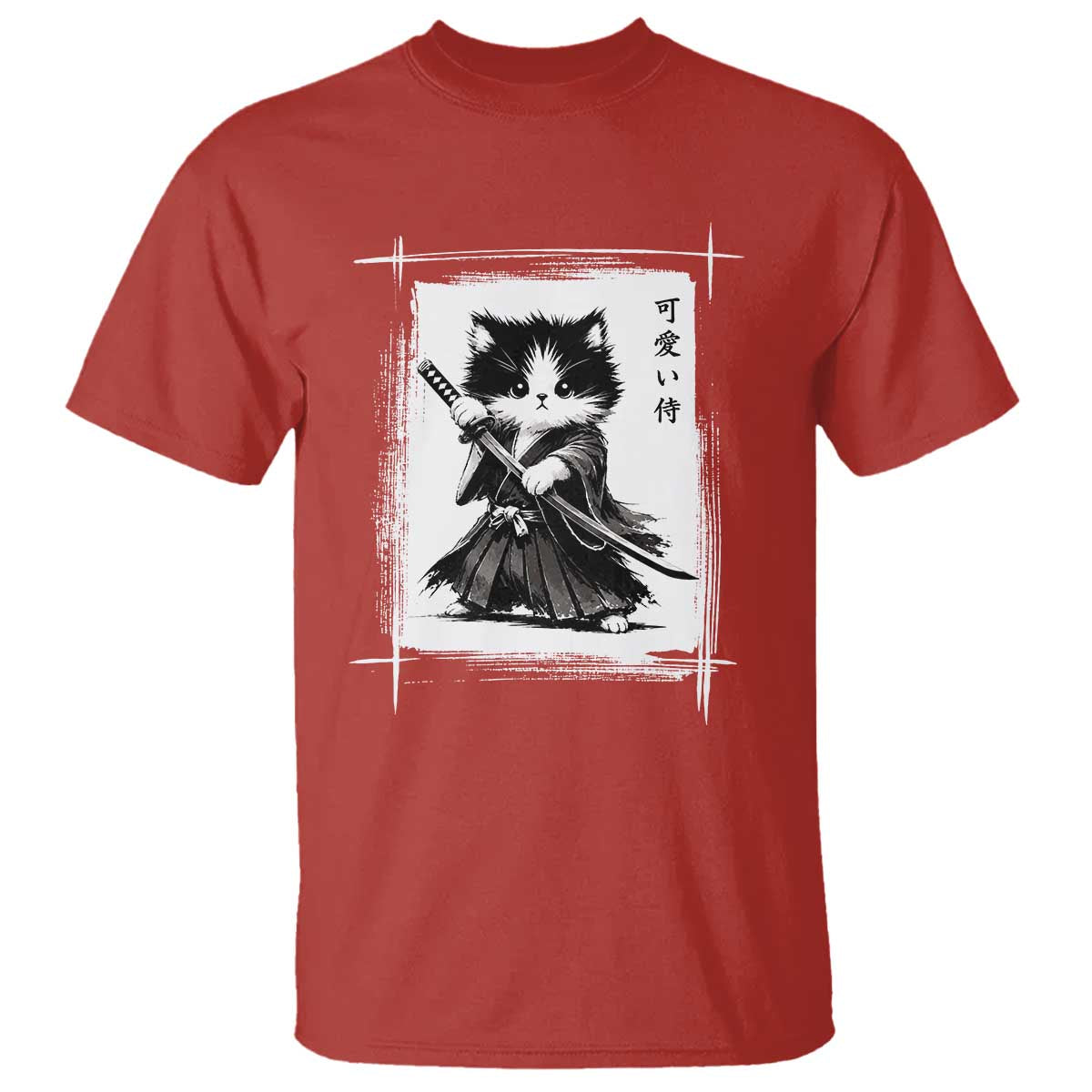 Vintage Japanese Art Samurai Cat T Shirt Sumie Kawaii Cat Lover Gift