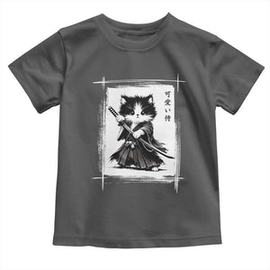 Vintage Japanese Art Samurai Cat Toddler T Shirt Sumie Kawaii Cat Lover Gift
