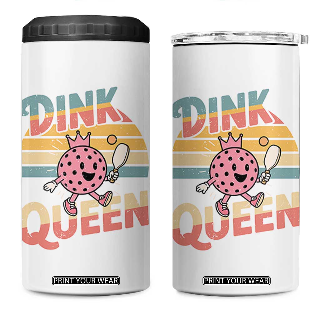 Pickleball Girl Lover 4 in 1 Can Cooler Tumbler Dink Queen TS12 One Size: 16 oz White Print Your Wear
