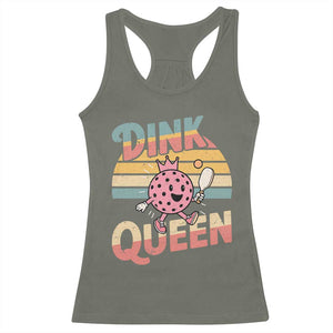 Pickleball Girl Lover Racerback Tank Top Dink Queen TS12 Military Green Print Your Wear