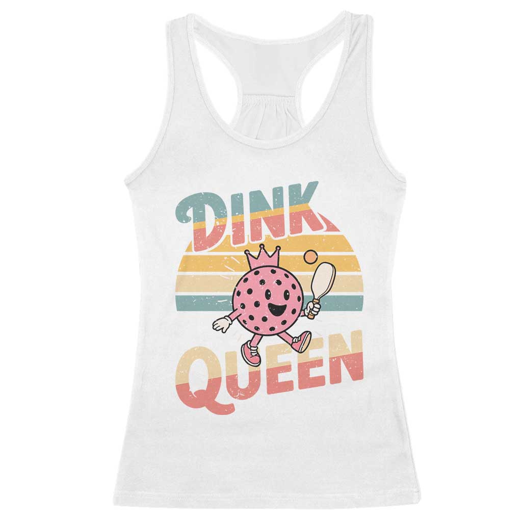 Pickleball Girl Lover Racerback Tank Top Dink Queen TS12 White Print Your Wear