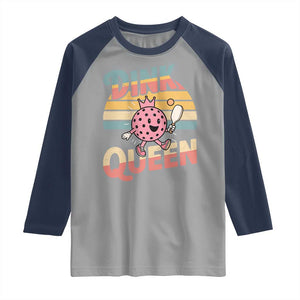 Pickleball Girl Lover Raglan Shirt Dink Queen TS12 Sport Gray Navy Print Your Wear