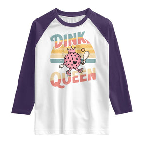 Pickleball Girl Lover Raglan Shirt Dink Queen TS12 White Purple Print Your Wear