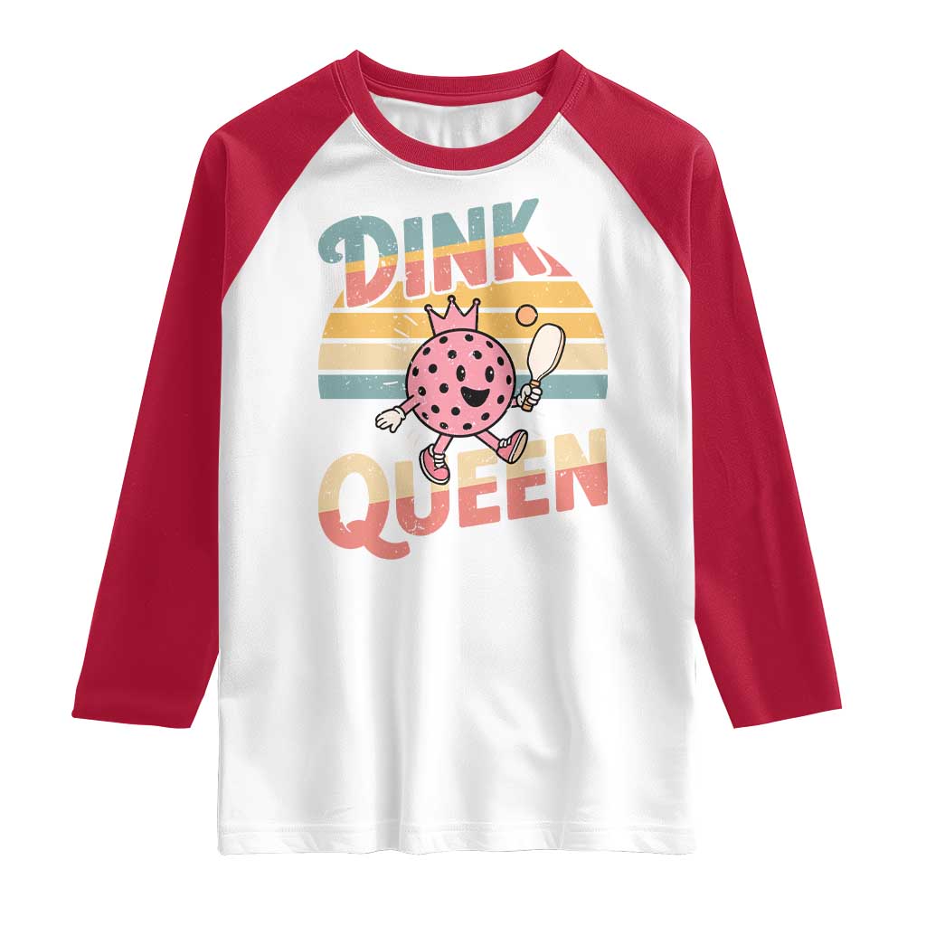 Pickleball Girl Lover Raglan Shirt Dink Queen TS12 White Red Print Your Wear