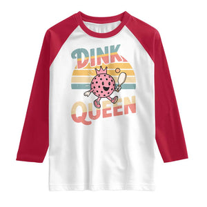 Pickleball Girl Lover Raglan Shirt Dink Queen TS12 White Red Print Your Wear