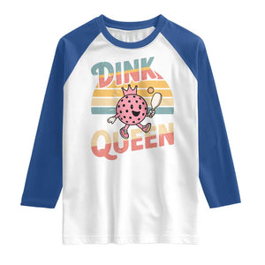 Pickleball Girl Lover Raglan Shirt Dink Queen TS12 White Royal Print Your Wear