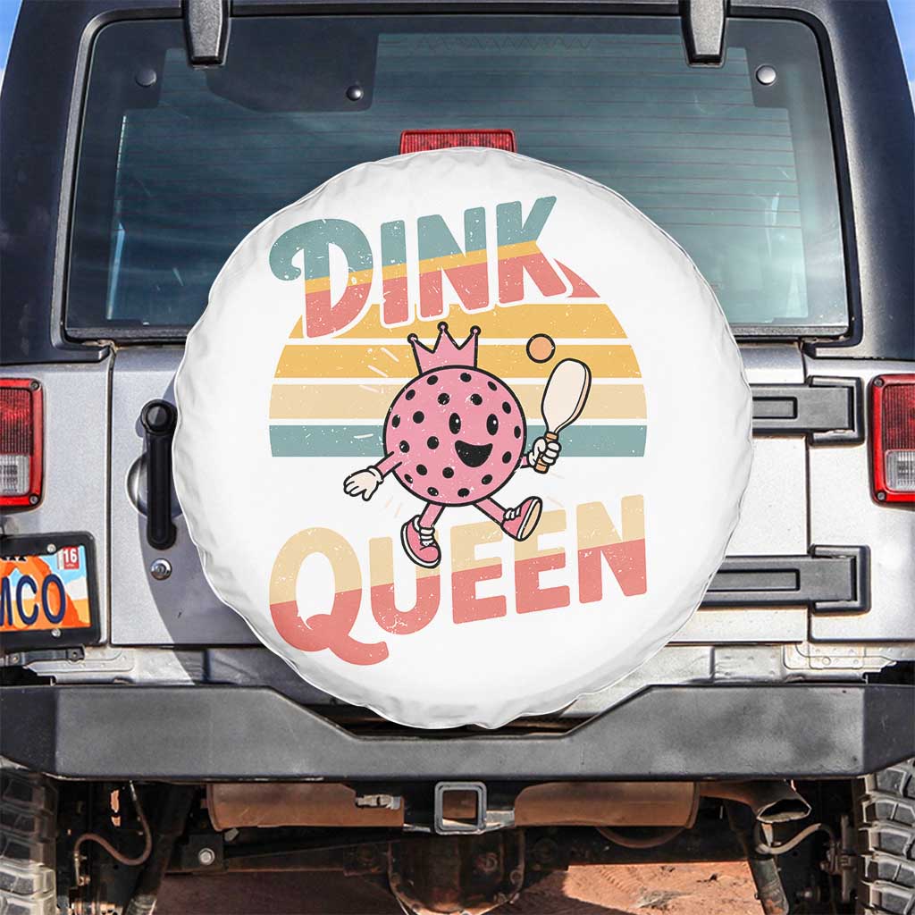 Pickleball Girl Lover Spare Tire Cover Dink Queen TS12 No hole White Print Your Wear