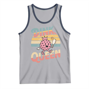 Pickleball Girl Lover Tank Top Dink Queen TS12 Athletic Heather Navy Print Your Wear