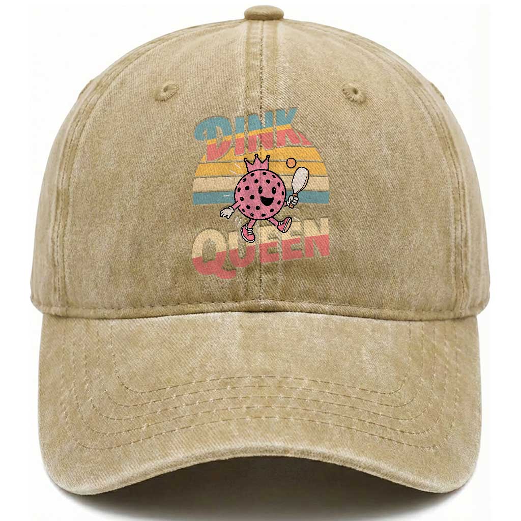 Pickleball Girl Lover Washed Cotton Baseball Cap Dink Queen TS12 Print Your Wear