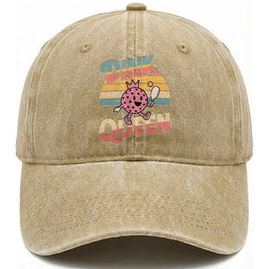 Pickleball Girl Lover Washed Cotton Baseball Cap Dink Queen TS12 Print Your Wear