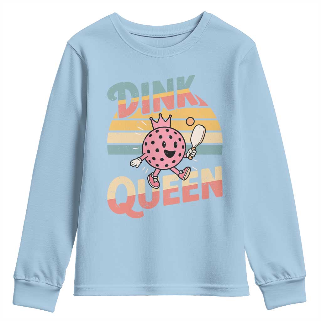 Pickleball Girl Lover Youth Sweatshirt Dink Queen TS12 Light Blue Print Your Wear