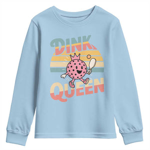 Pickleball Girl Lover Youth Sweatshirt Dink Queen TS12 Light Blue Print Your Wear