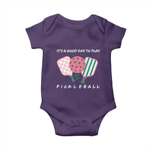 Pickleball Girl Lover Baby Onesie It Is A Good Day To Play Quote TS12 Purple Print Your Wear