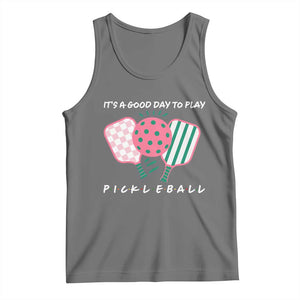 Pickleball Girl Lover Tank Top It Is A Good Day To Play Quote TS12 Black Heather Print Your Wear