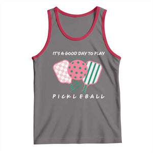Pickleball Girl Lover Tank Top It Is A Good Day To Play Quote TS12 Deep Heather Red Print Your Wear