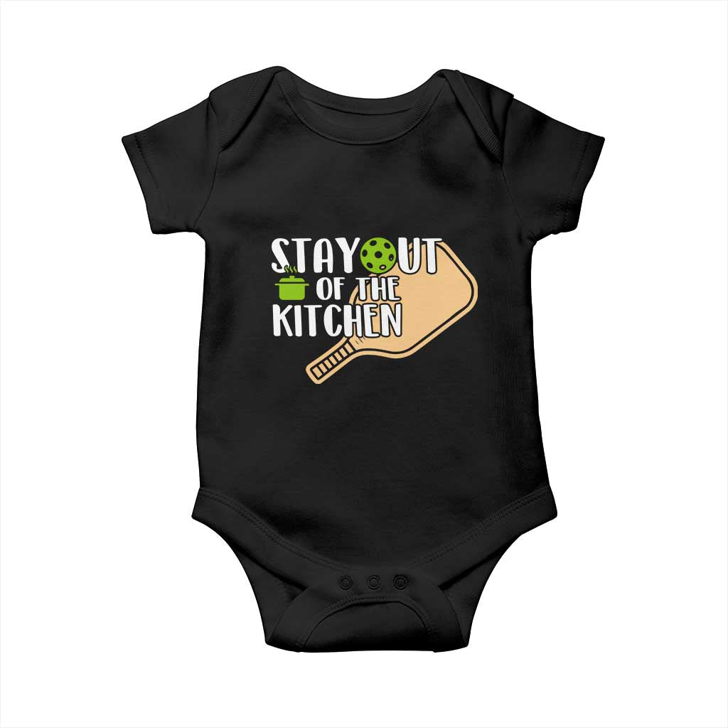 Funny Pickleball Baby Onesie Stay Out Of The Kitchen TS12 Black Print Your Wear