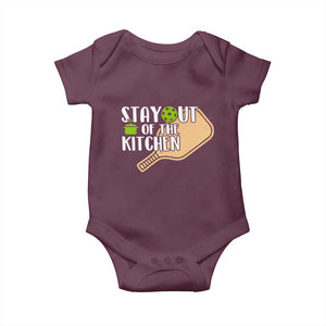 Funny Pickleball Baby Onesie Stay Out Of The Kitchen TS12 Maroon Print Your Wear