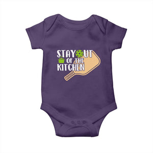 Funny Pickleball Baby Onesie Stay Out Of The Kitchen TS12 Purple Print Your Wear