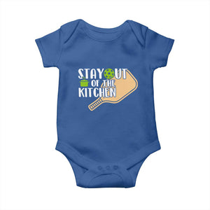 Funny Pickleball Baby Onesie Stay Out Of The Kitchen TS12 Royal Blue Print Your Wear
