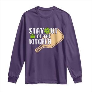 Funny Pickleball Long Sleeve Shirt Stay Out Of The Kitchen TS12 Purple Print Your Wear