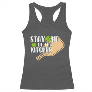 Funny Pickleball Racerback Tank Top Stay Out Of The Kitchen TS12 Dark Heather Print Your Wear