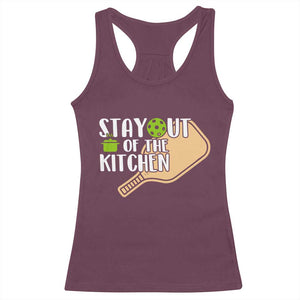Funny Pickleball Racerback Tank Top Stay Out Of The Kitchen TS12 Maroon Print Your Wear