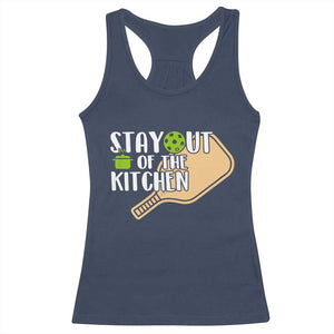 Funny Pickleball Racerback Tank Top Stay Out Of The Kitchen TS12 Navy Print Your Wear