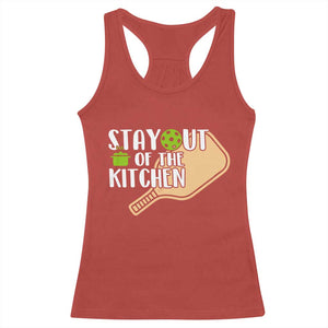 Funny Pickleball Racerback Tank Top Stay Out Of The Kitchen TS12 Red Print Your Wear