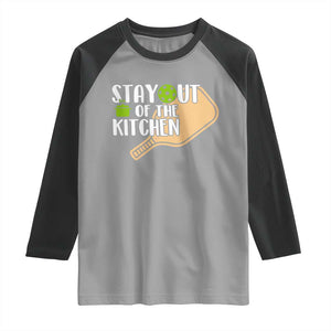 Funny Pickleball Raglan Shirt Stay Out Of The Kitchen TS12 Sport Gray Black Print Your Wear