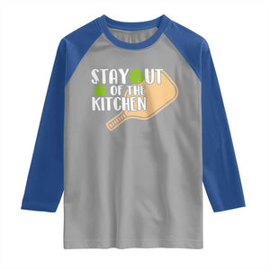 Funny Pickleball Raglan Shirt Stay Out Of The Kitchen TS12 Sport Gray Royal Print Your Wear